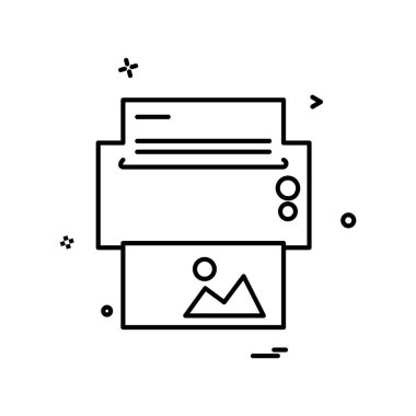 Yazıcı simgesi tasarım, vektör çizim