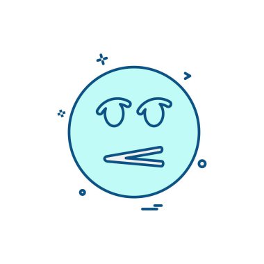 Emoji simgesi tasarım, renkli vektör çizim