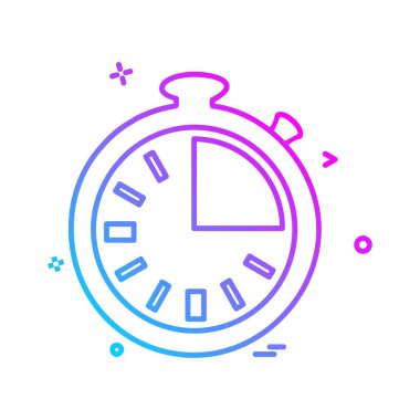 saat düz ikon vektör illüstrasyonu 