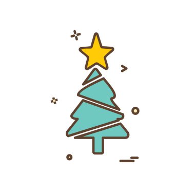 Noel ağacı simge tasarlamak vektör
