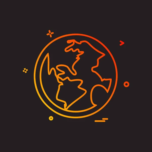 Globus Symbol Design Vektor Illustration — Stockvektor