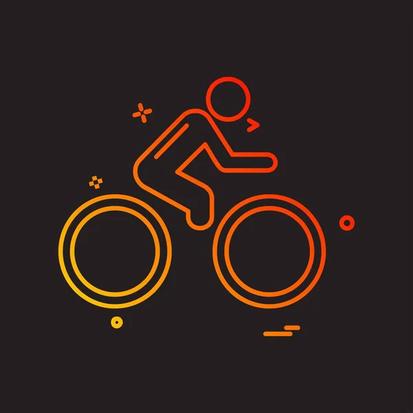 Cykel Ikon Design Vektor Illustration – Stock-vektor