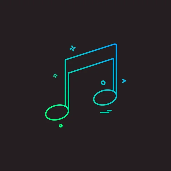 Muziek Pictogram Ontwerp Vector — Stockvector