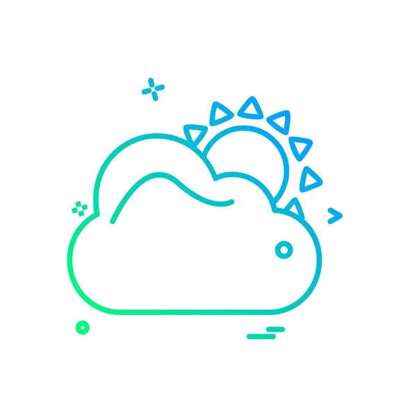 Wolke Icon Design Bunte Vektorillustration — Stockvektor