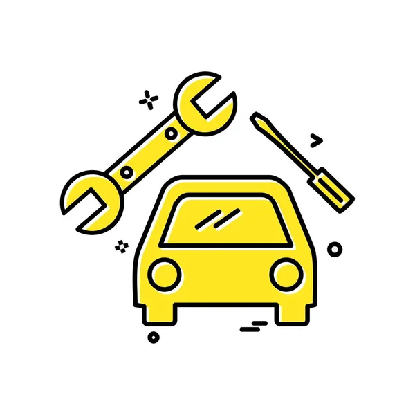 Coche Taller Icono Diseño Vector — Vector de stock