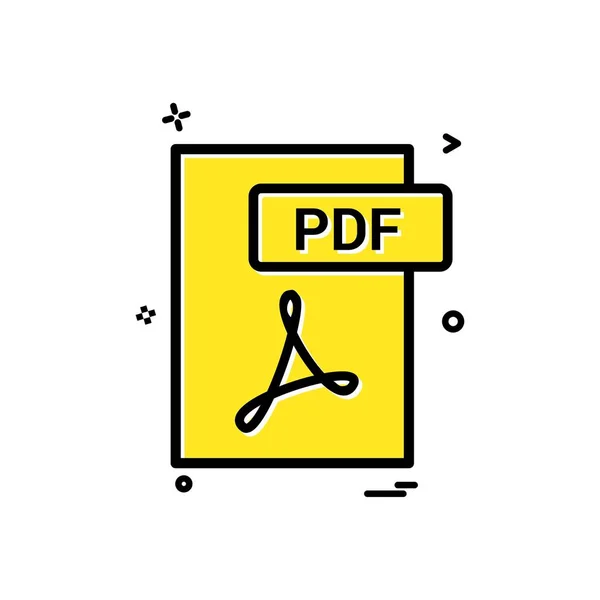 Pdf File Format Icon Vector Design — Stock Vector