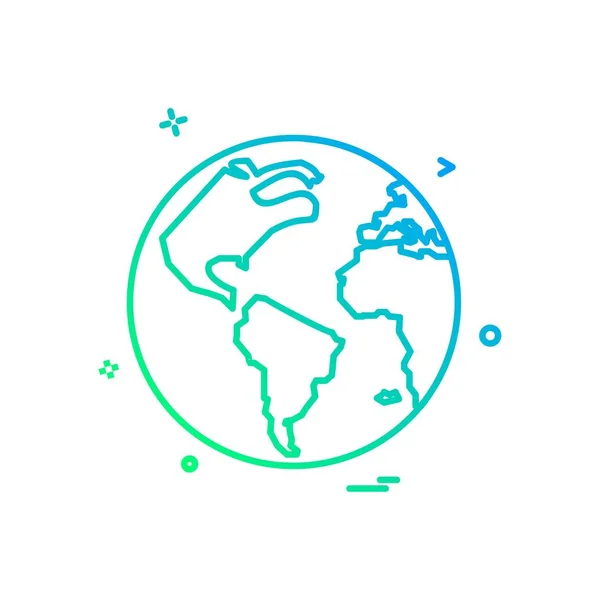 Carte Globe Icône Vectoriel Design — Image vectorielle