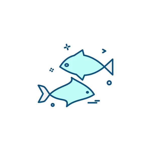 Fisk Ikon Design Vektorillustration — Stock vektor