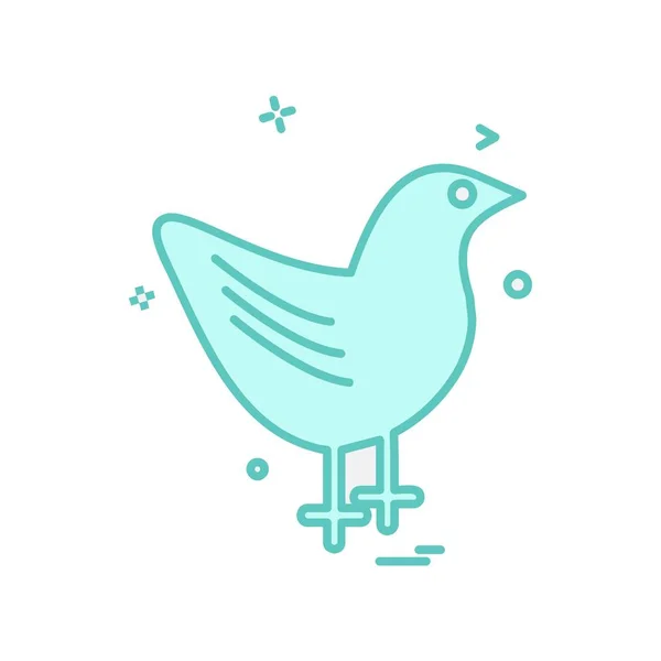 Icona Disegno Uccello Colorato Vettoriale Illustrazione — Vettoriale Stock