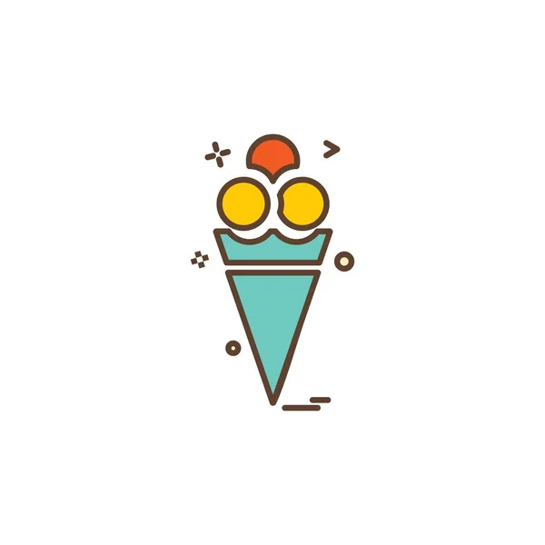 Ice Cream Ikonra Design Színes Vektoros Illusztráció — Stock Vector