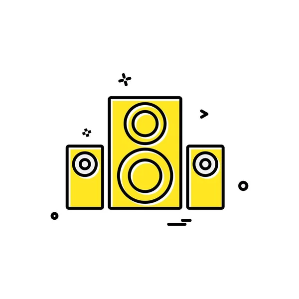 Flat Vector Illustration Multimedia Sound System — Stock Vector