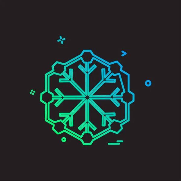 Snowflake Simple Icon Black Background — Stock Vector