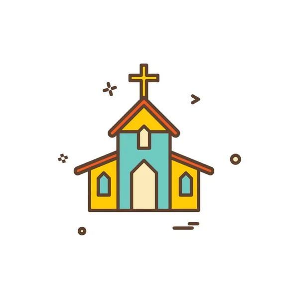 Chiesa Christian Holey Croce Icona Vettoriale Design — Vettoriale Stock