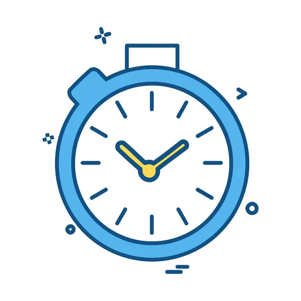 Clock Icon Design Vector — Stock Vector