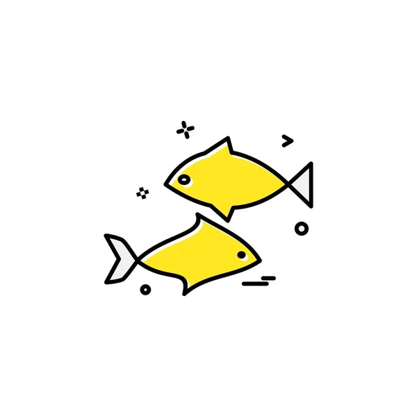 Ilustração Vetor Design Ícone Peixe — Vetor de Stock