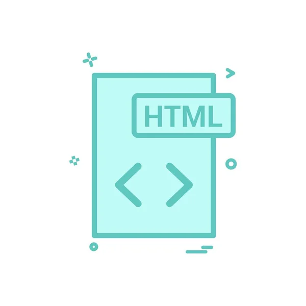 Html Formato Archivo Icon Vector Design — Archivo Imágenes Vectoriales