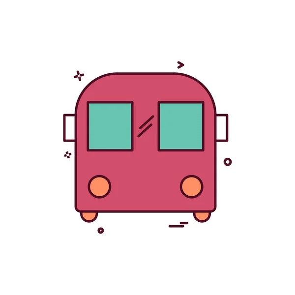 Bus Icon Design Colorful Vector Illustration — Stock Vector