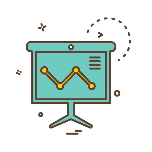 Gráfico Negócios Ilustração Vetorial Plana Ícone —  Vetores de Stock