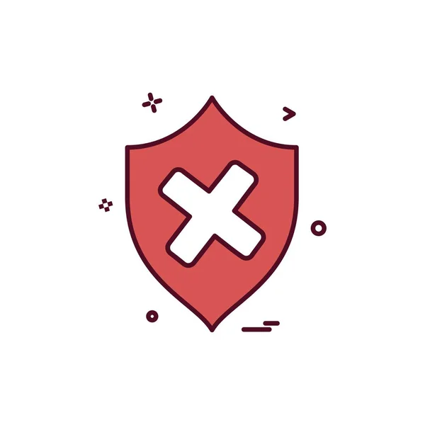 Protección Escudo Seguridad Icono Diseño Vectorial Ilustración — Vector de stock