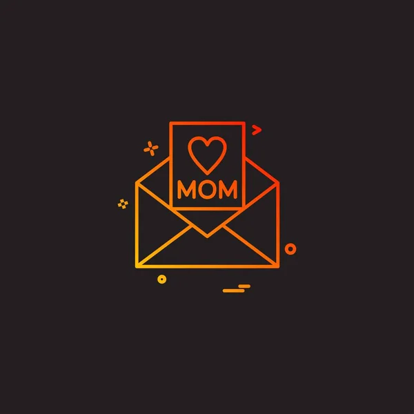 Mother Day Card Icon Design Vector — Stock Vector