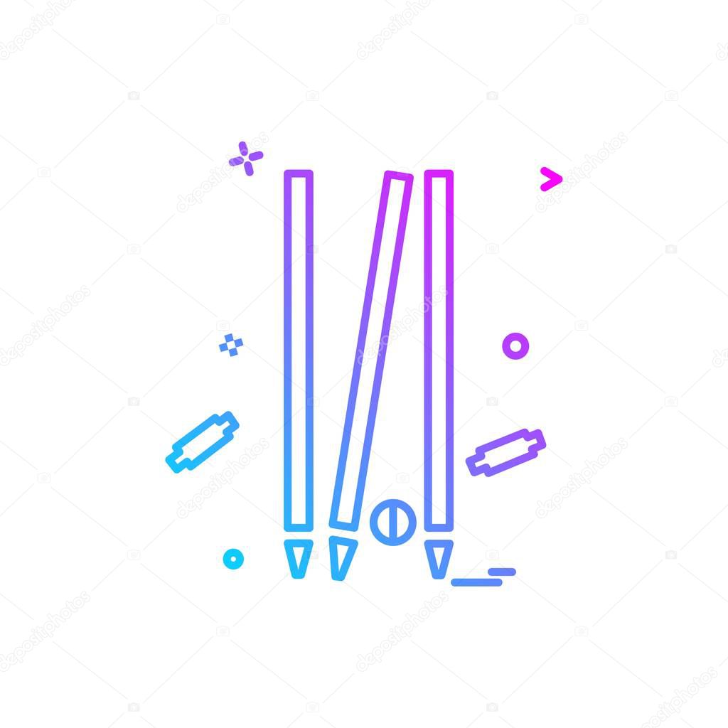 cricket out yorker icon vector design