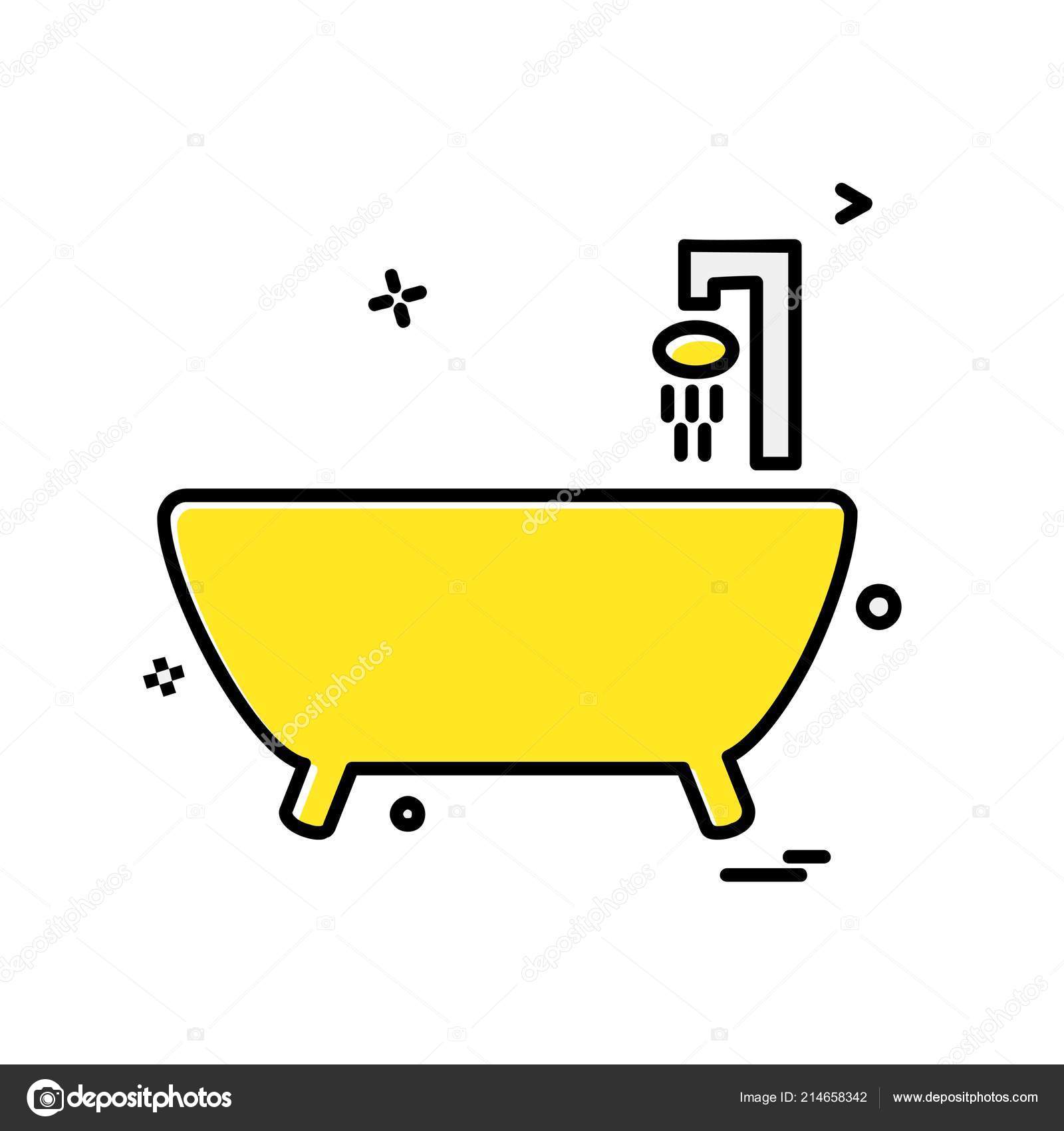 Vasca Bagno Icona Disegno Vettoriale Vettoriali Stock