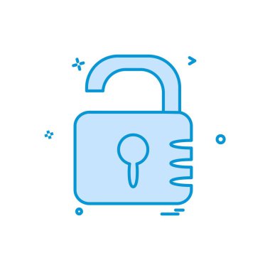 kilit düz simge vektör çizim 