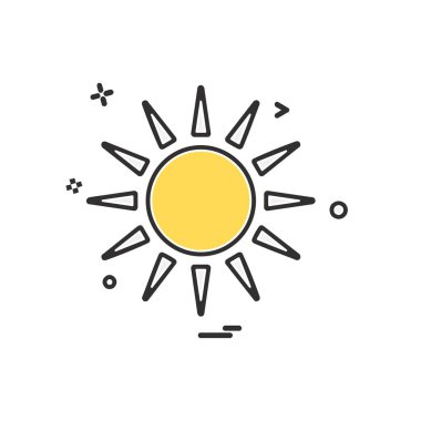 Güneş simgesi tasarım, renkli vektör çizim