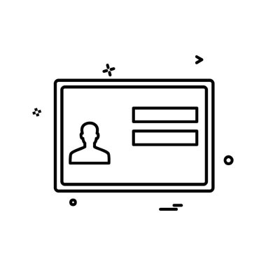 Kimlik kartı simge tasarlamak vektör 