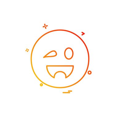 Emoji simgesi tasarım, renkli vektör çizim