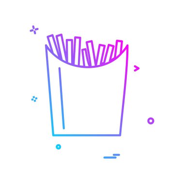 Patates kızartması simge vektör çizim düz 