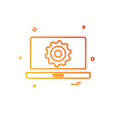 dizüstü bilgisayar ayarı dişli simge vektör tasarımı