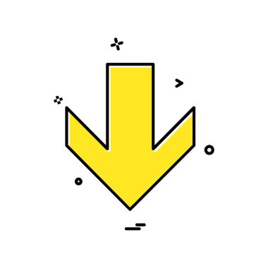 Aşağı ok simgesi tasarım vektörü