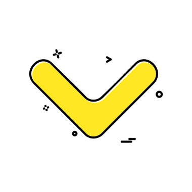 Aşağı ok simgesi tasarım vektörü
