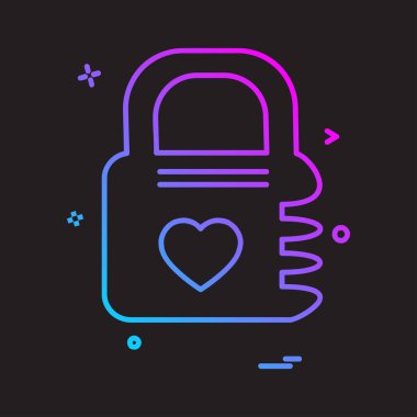 kilit düz simge vektör çizim 