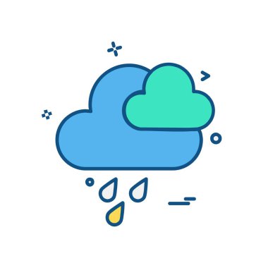 Bulut simgesi tasarım, renkli vektör çizim