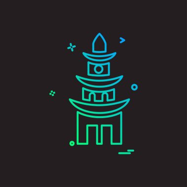 Tapınak simge tasarlamak vektör