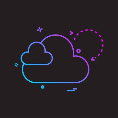 Bulut simgesi tasarım, renkli vektör çizim