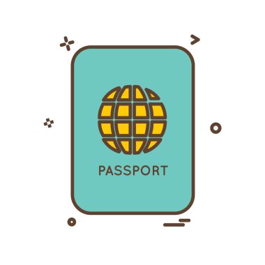 Pasaport simgesi tasarım vektörü