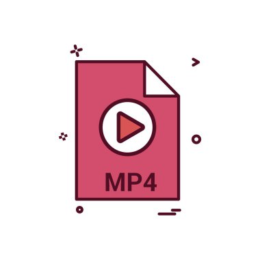 mp4 file file extension file format icon vector design illustration  clipart