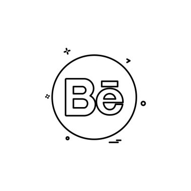 ağ ortamı sosyal behance simge vektör tasarımı