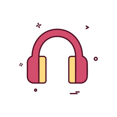 Kulaklık simge tasarlamak vektör