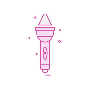 Meşale simgesi tasarım, renkli vektör çizim