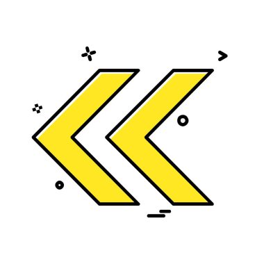 Sol ok simgesi tasarım vektörü