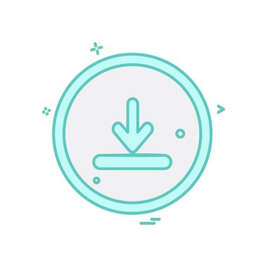 Aşağı ok simgesi tasarım vektörü