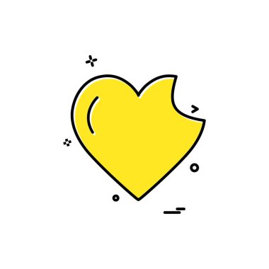 Kalp simgesi tasarım, Sevgililer günü için vektör çizim