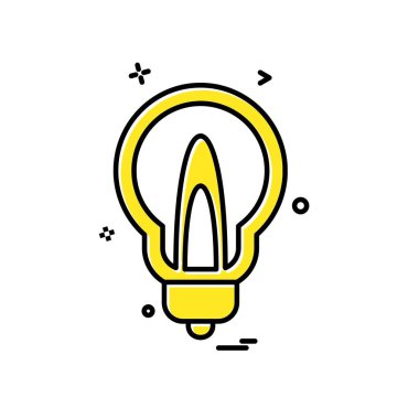 Ampul simgesi tasarım, renkli vektör çizim