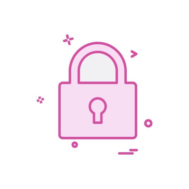 kilit düz simge vektör çizim 