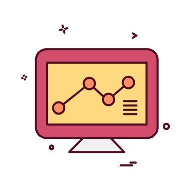 İş grafiği düz simge vektör çizim 