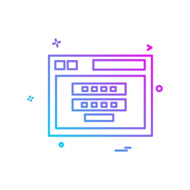 Web yerleşim simgesi tasarım vektörü